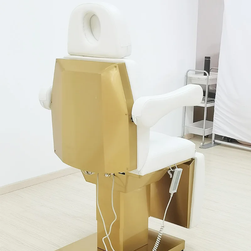 * Cama de belleza de alta gama, masaje especial chapado en oro con agujeros, cama de tratamiento de moxibustión, bordado de tatuaje corporal