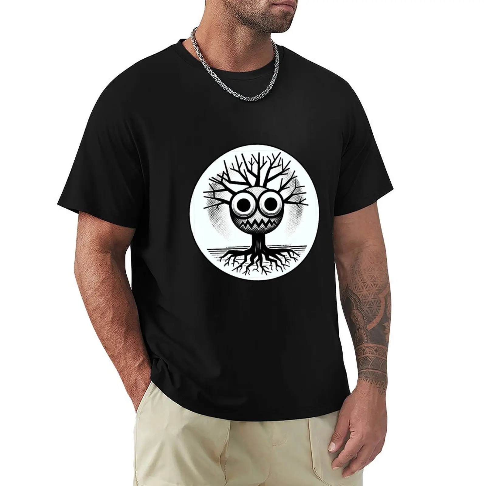 

Halloween tree big eyes T-Shirt customs design your own funny shirt cotton big and tall t shirts for men