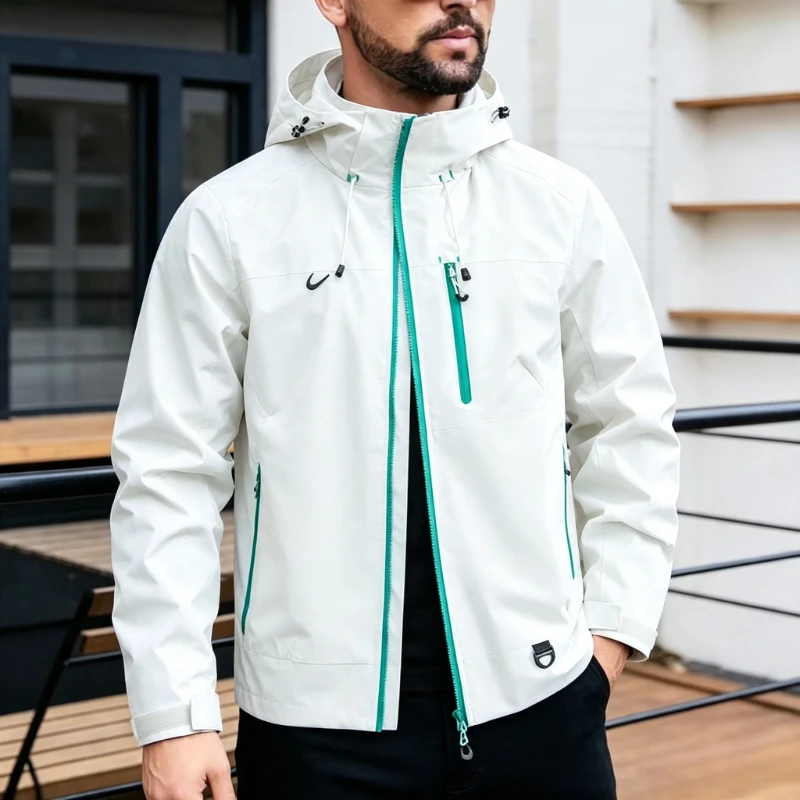 New Men's Mountaineering Hiking Jackets Windproof Waterproof Fabric Fashion Hip Hop Design Casual Oversized Outdoors Sports Coat