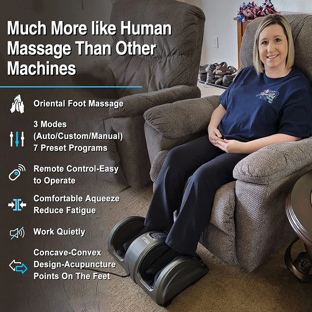 Massaggiatore elettrico per piedi con vibrazione Shiatsu con terapia a rulli Assistenza sanitaria Il telecomando migliora la circolazione sanguigna