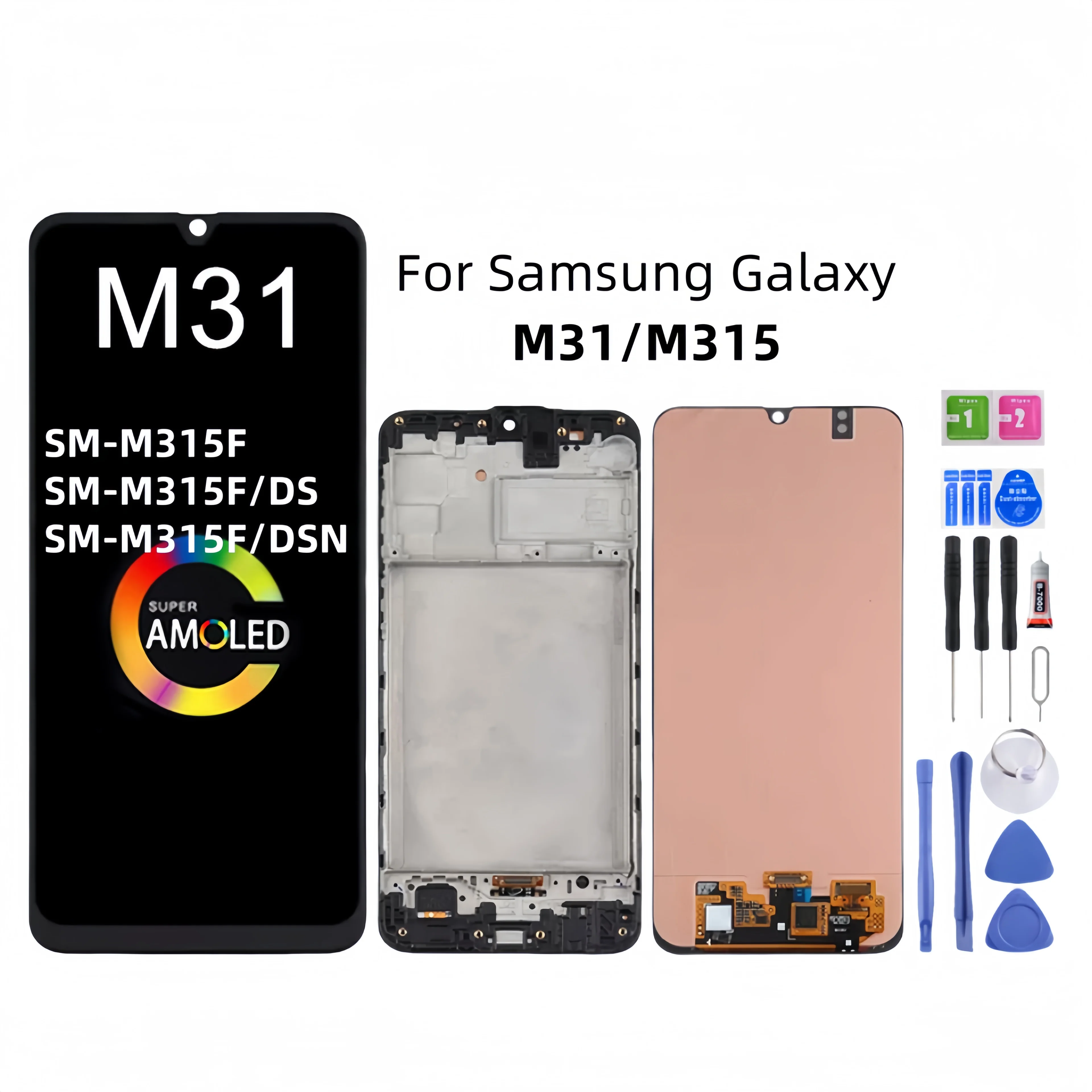 

For Samsung Galaxy M31 M315 SM-M315F M315F/DS M315F/DSN Lcd Display Touch Screen Digitizer Assembly Replacement