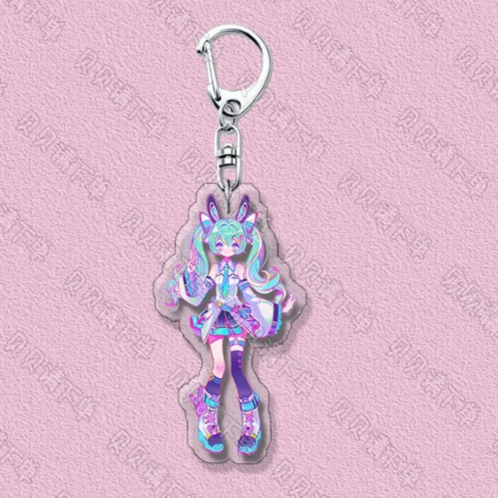 New Hatsune Miku Key Buckle Hatsune Miku Project Diva Anime Peripheral Cute Originality Cartoon Schoolbag Acrylic Pendant