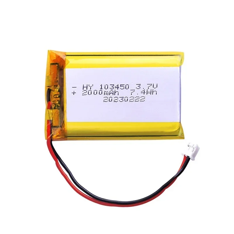 103450   Akumulator 3,7 V 2000 mAh, polimerowa bateria litowa, do MP5, zabawek, kamer, GPS, Bluetooth, głośników o dużej pojemności