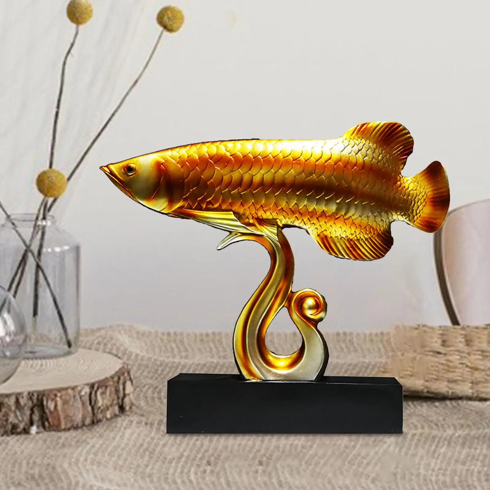 

Fish Statue Modern Housewarming Gift Fish Ornament for Bedroom Home Office
