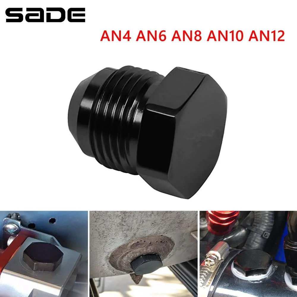 AN4 AN6 AN8 AN10 AN12 Male Flare Thread Hexagon Head Blanking Plugs Fitting Hex Cap Lock Hose Fitting Adapters Aluminum Anodized