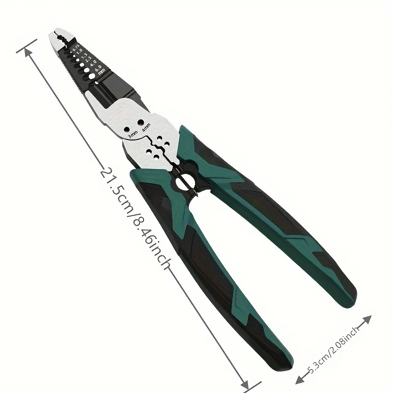 

8.5inch Multi-Function Electrician Wire Pliers Tiger Nose Splitting Winding Crimping Stripping Tool