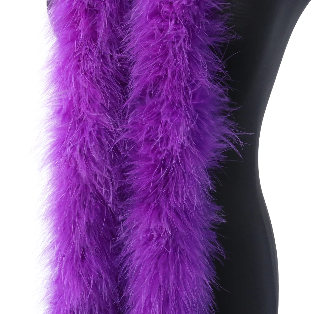 50 Grams Soft Leather Powder Turkey Feather Boa 2 Yards Natural Turkey Plumes Scarf for Party Costume Clothing Shawl Decoration