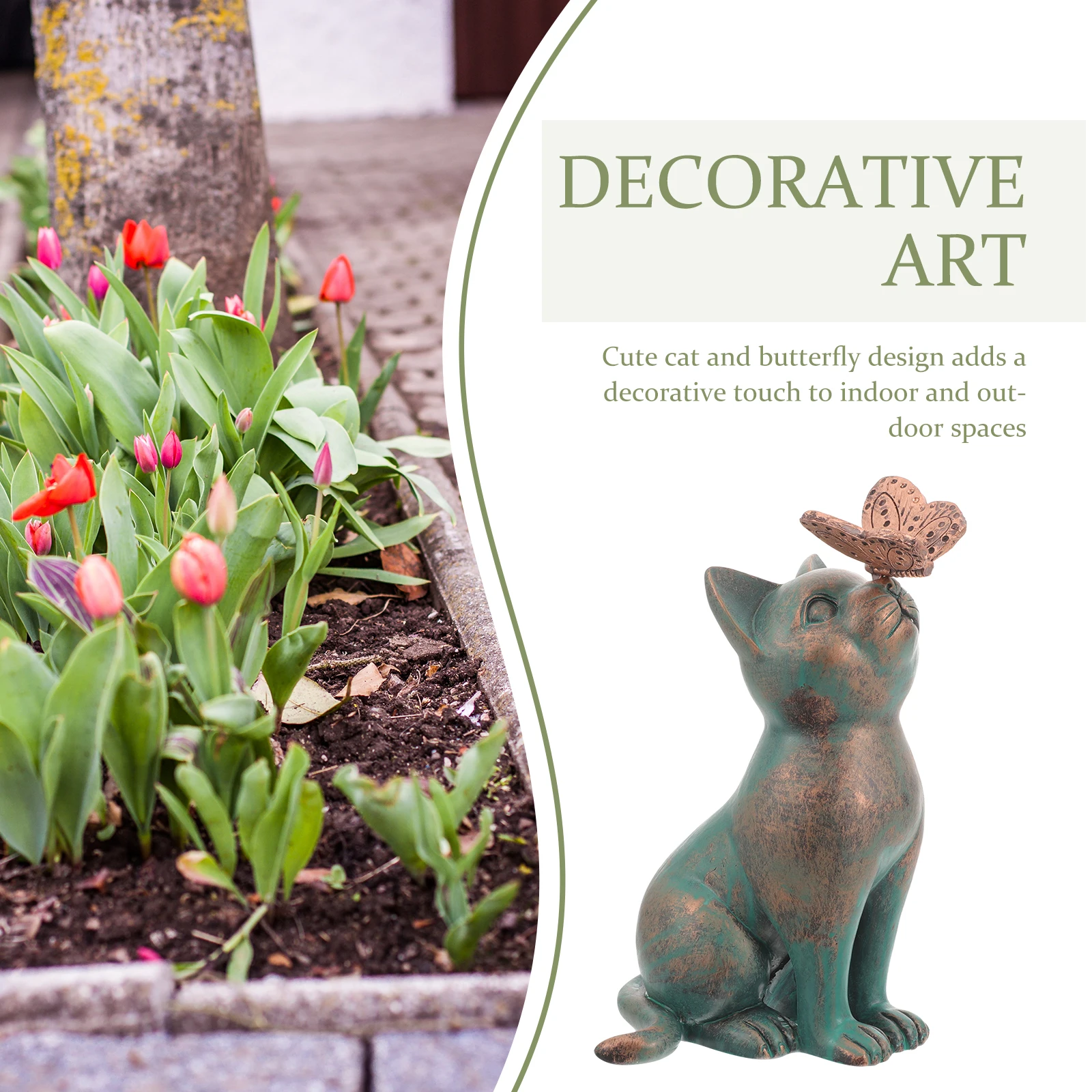 

Resin Cat for Garden of A Kind Design Easy Clean Miniature Animal Figurines Cat Figurines Miniature Animals