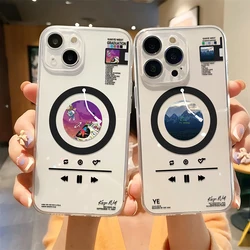 랩퍼 Kanye West 핫 앨범 Magsafe 자기 전화 케이스 삼성 갤럭시 S24 S23 S22 S21 S20 FE 플러스 울트라 5G 소프트 클리어 커버