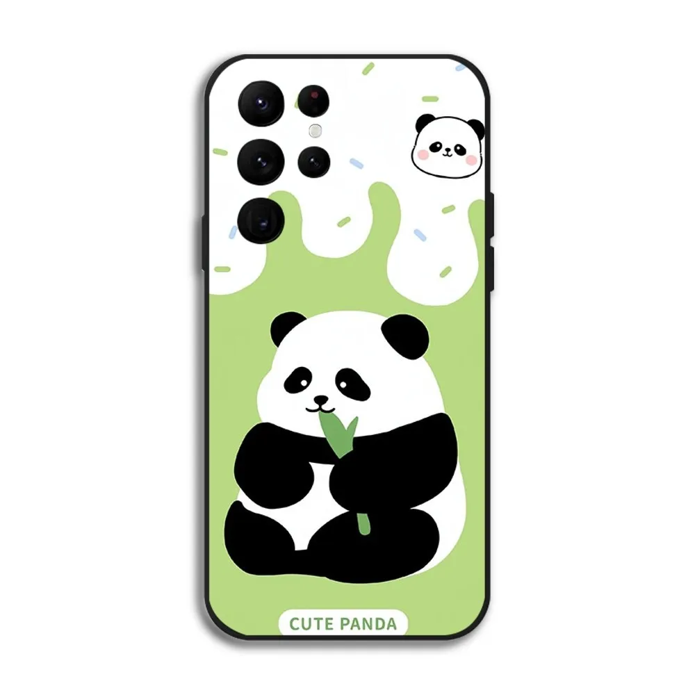 Capa de telefone bonito do pequeno panda, capa macia à prova de choque para Samsung Galaxy S24 Ultra S22 S23 Ultra S21 S20