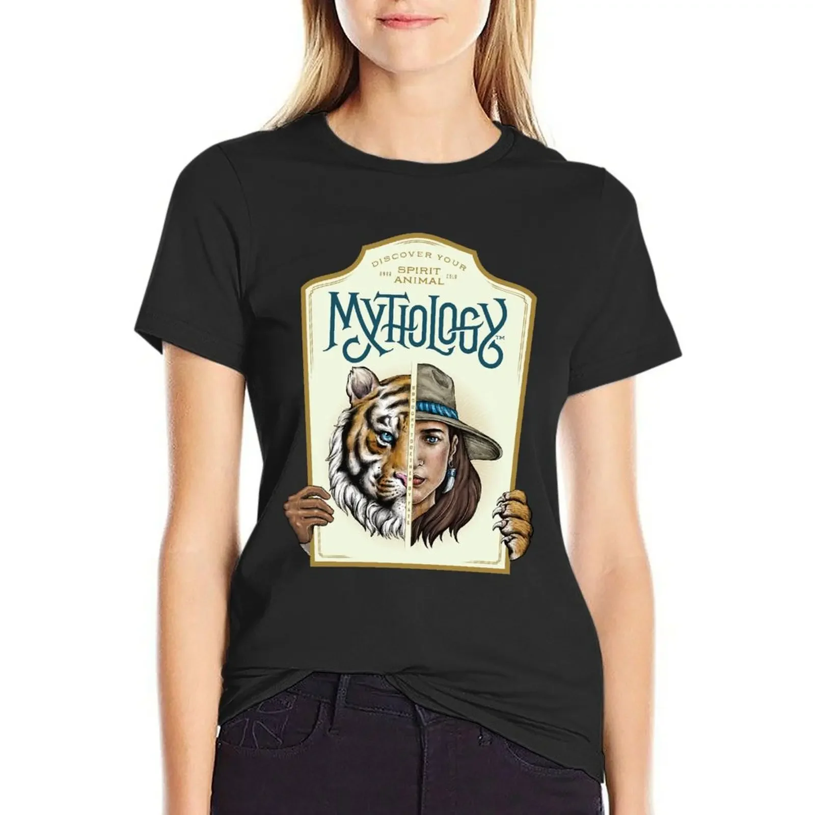 

Mythology | Jungle Cat | Brought Together By Fate T-Shirt Short sleeve tee Blouse vintage clothes Women's t-shirt