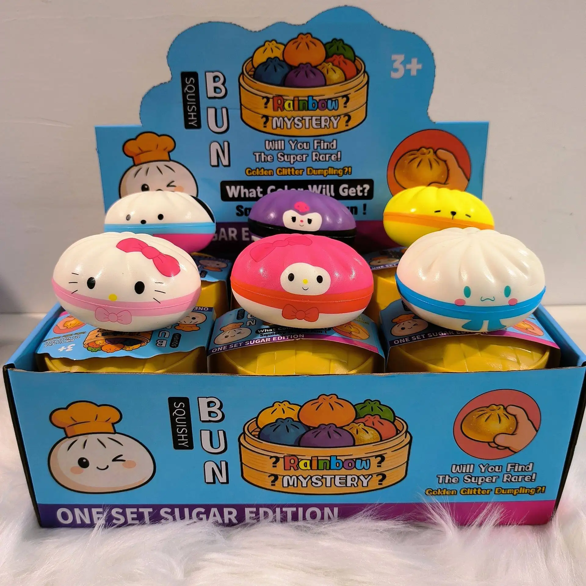 

Hello Kitty Cartoon Bun Squishy Slow Rebound Soft PU Simulation Xiaolongbao Squeeze Toy Stress Relief Vent Fidget Doll Wet Soft