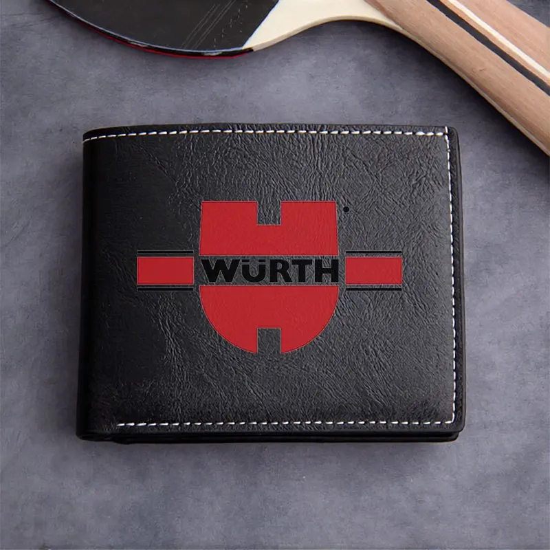 WURTH Logo Cartera de cuero PU Diseño minimalista para hombres y mujeres Ligero Durable Uso diario Estilo de moda de negocios