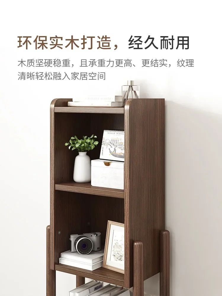 Solid Wood Bookshelf and Storage Shelf Wall Home Bookcase Bedroom Children Simple Multi-Layer Low Cabinet