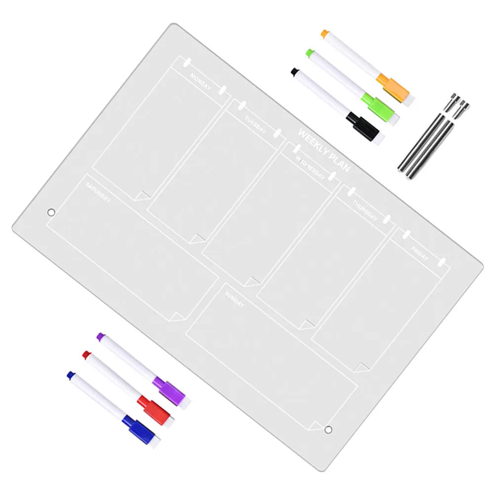 

1Set Transparent Acrylic Memo Board Multi Functional Writing Message Note Board Desktop Decoration Erasable Office Home School