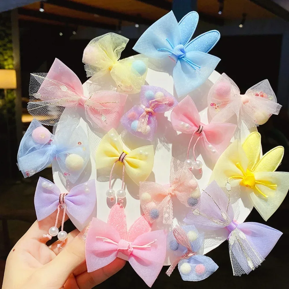 

8Pcs/Set Girls Flower Bow Hair Clips Children Hairpins Lace Mesh Hair Clip Sweet Cute Princess Barrettes Hair Accessories