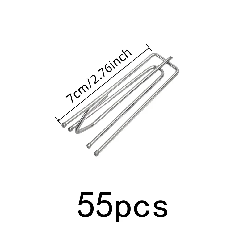 55 pcs Stainless Steel Drapery Pins, Stainless Steel Material, Living Room Curtains Bathroom Window Panel