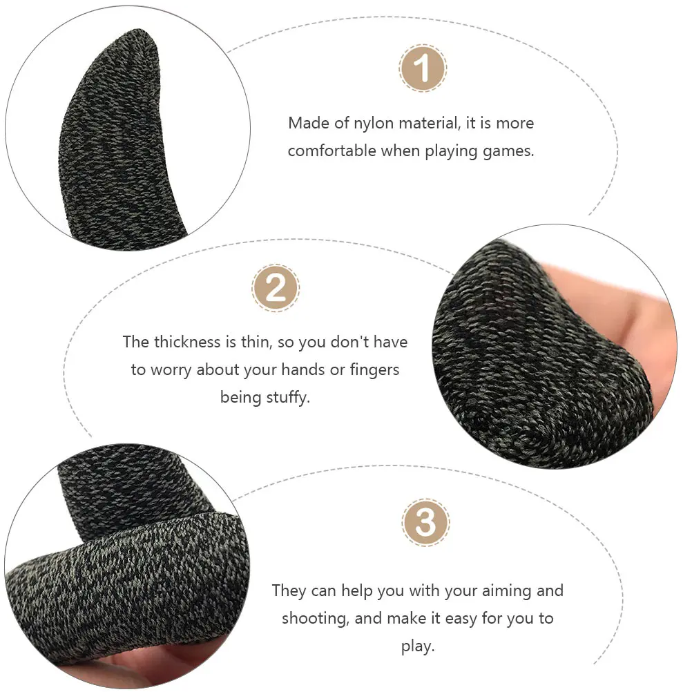 

20 pcs Touch Screen Finger Sleeve Anti Slip Breathable Gaming Thumb Sleeve Mobile Game Controller Finger Cover Oil Proof Sweat