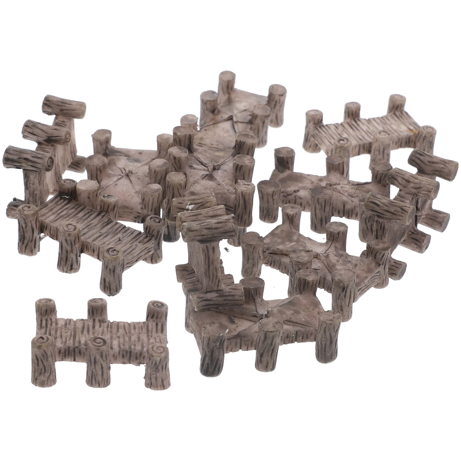 

12pcs Resin Mini Garden Decorative Miniature For Yard Micro Landscape Bonsai Accessory Micro Scene Bridge Outdoor Garden Decor