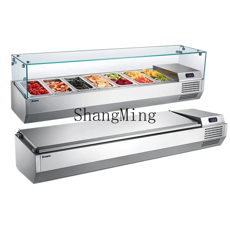 

ZYY Commercial Fresh-keeping Cabinet Desktop Salad Cabinet Glass Pizza Dessert Refrigerated Display Cabinet