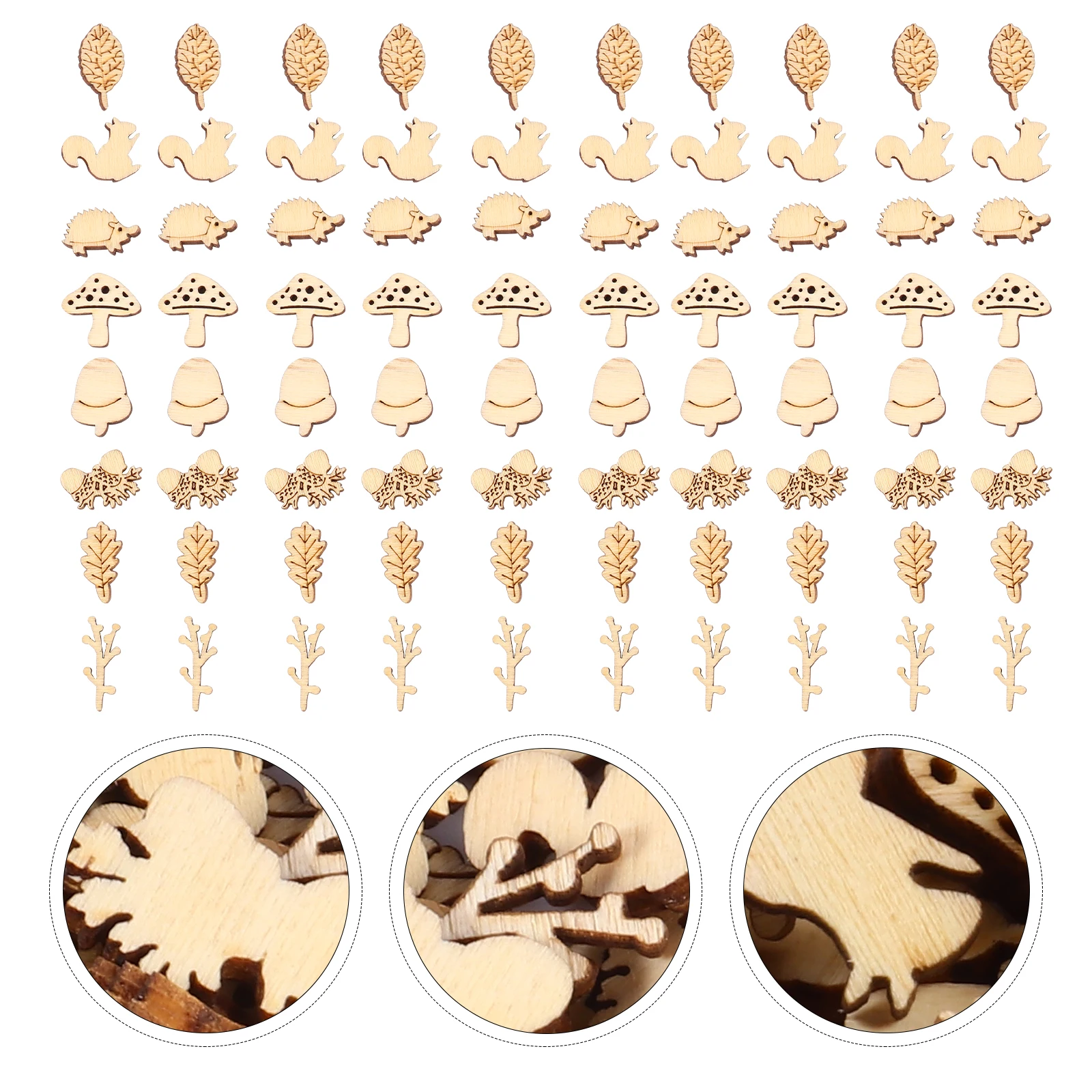 

200pcs Diy Wooden Cartoon Pieces Hollow Out Diy Wood Slices For Craft Unfinished Wood Slices Wall Home Decoration Ornaments