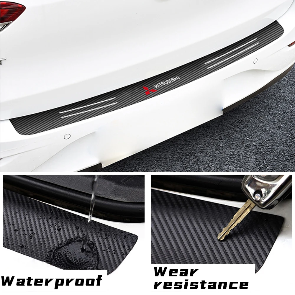 Car Rear Bumper Trunk Carbon Fiber Protective Sticker Anti-scratch Protective Film For Mitsubishi Ralliart Lancer EX Outlander