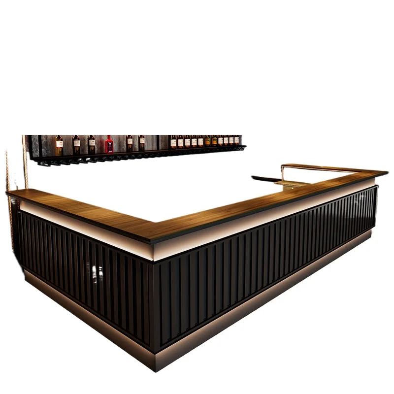 

Showcase LED Lighting Shop Design Wooden Cafe Shop Counter for Coffee/Milk Tea Bar