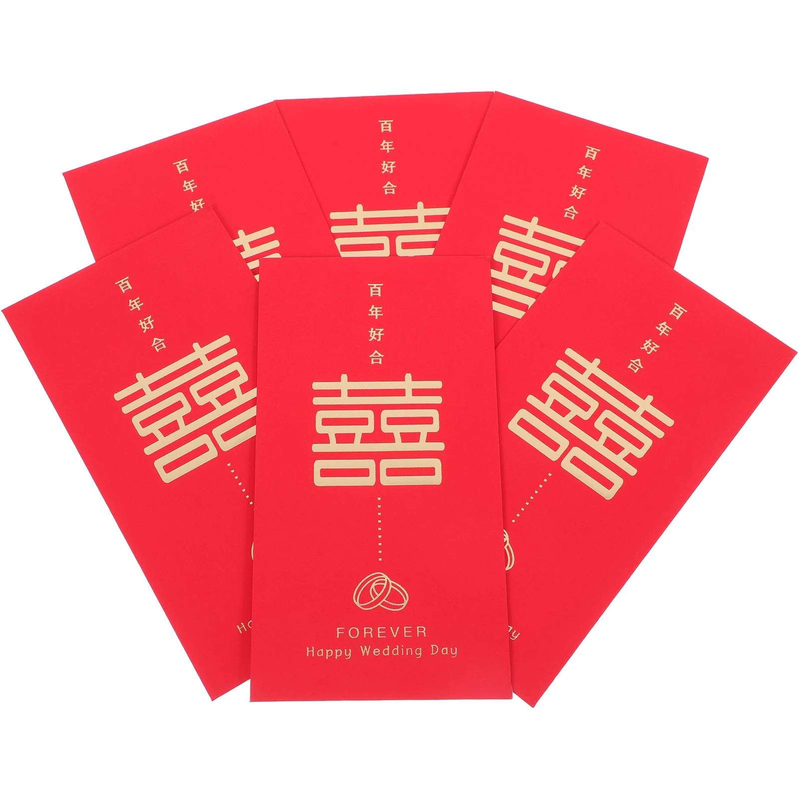 

6 Pcs Happy Red Envelope Bag Chinese Packet Style Money Wedding China's Envelopes for Cash Paper