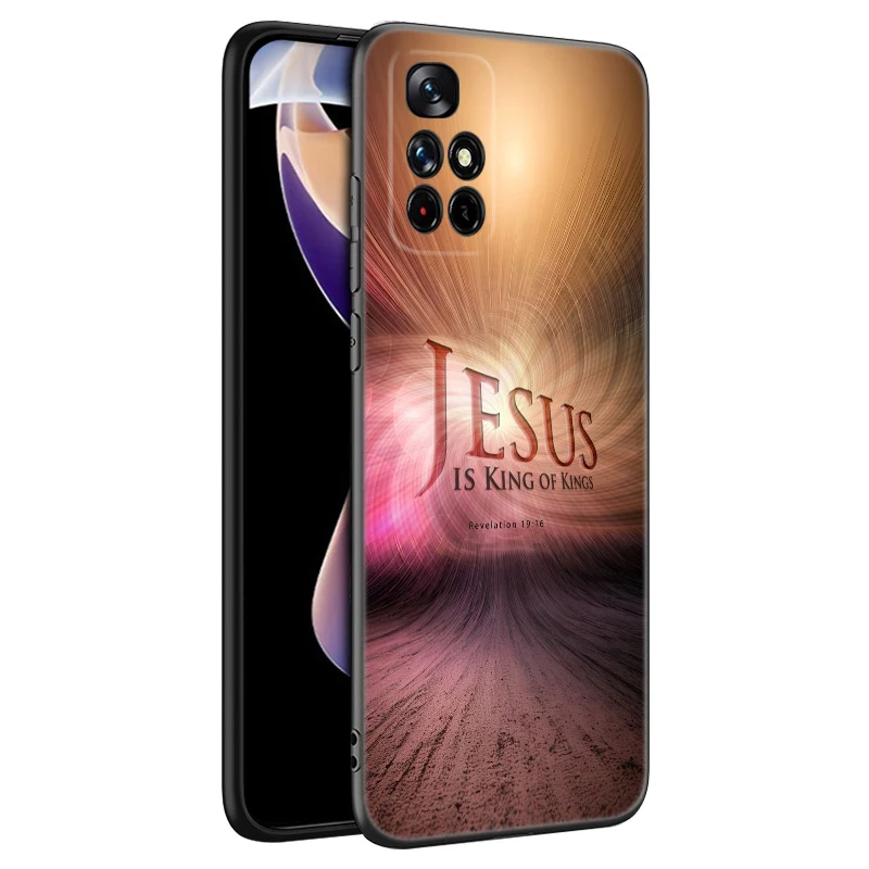 Bible Jesus Christian Cross Black Silicone Phone Case For Xiaomi Redmi Note 9 10 11 12 13 Pro Plus 11S 4G 11T 5G 9S 10S 12S