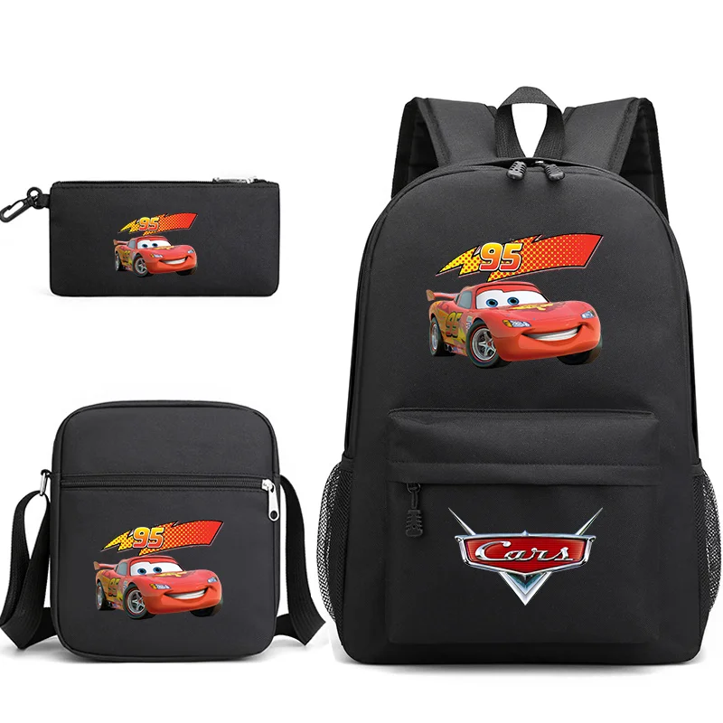 3Pcs Disney Pixar Cars Lightning McQueen Bookbag Kids Backpack Boys Girls School bags Shoulder Bag Set Daily Backpacks Mochilas