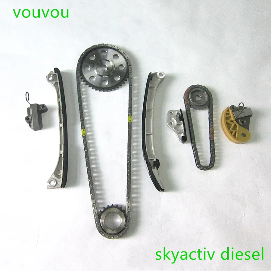 Car accessories SHY1 SKYACTIV diesel tensioner guide timing chain kit assembly for Mazda 3 6 CX5 2.2 10 pcs sets