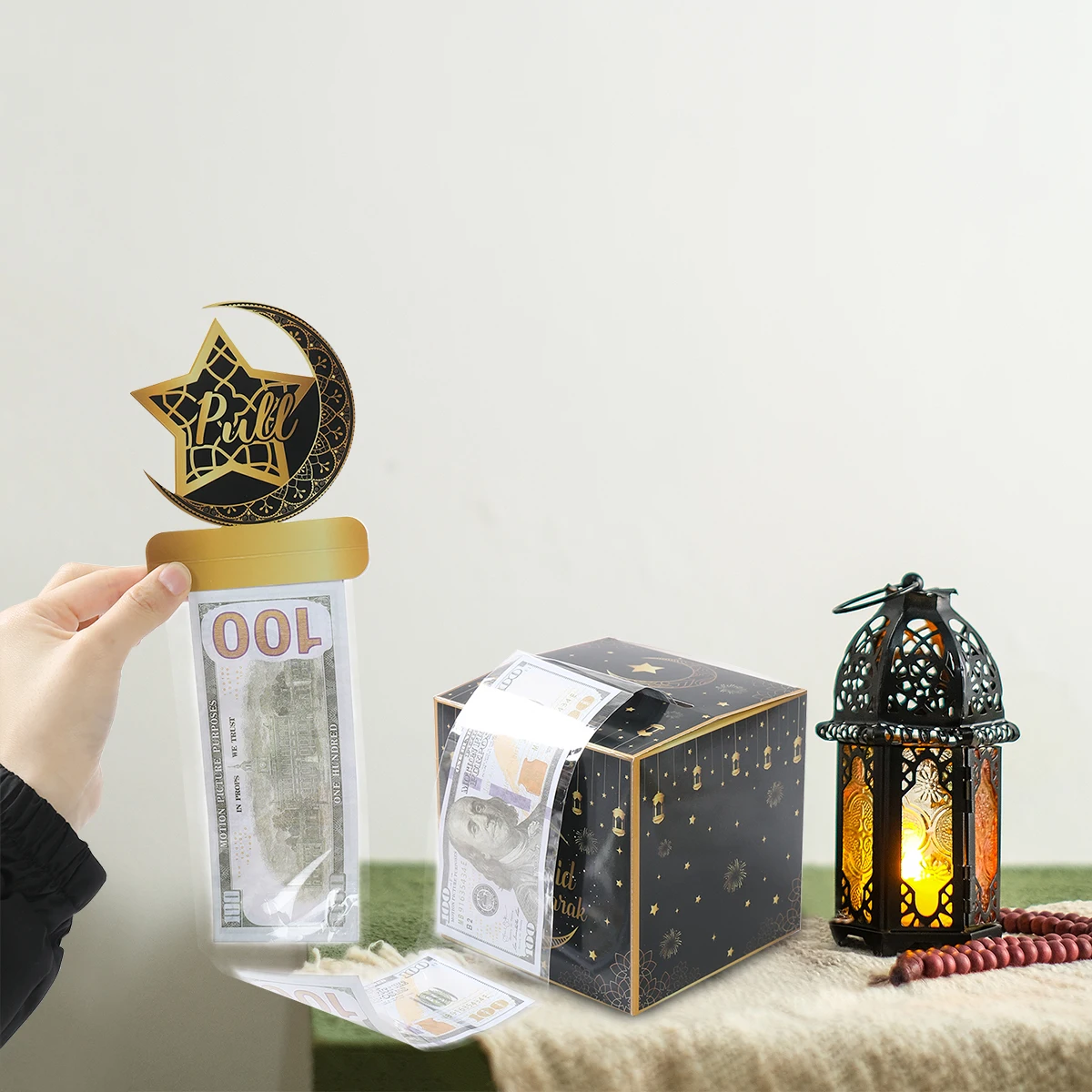 1set Ramadan Kareem Cash Gift Boxes Muslim Ramadan Pouches Decor for Home 2025 Kids Favor Eid Al Fitr Packages Party Supplies