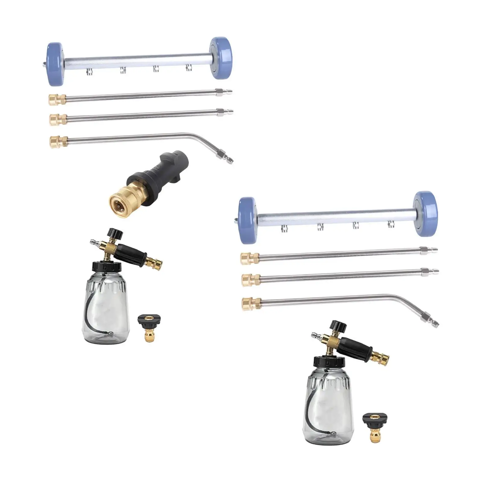 

Car Washer High Pressure Undercarriage Cleaner 4 Nozzle Water Broom Foam Sprayer Attachment for SUV RV Truck