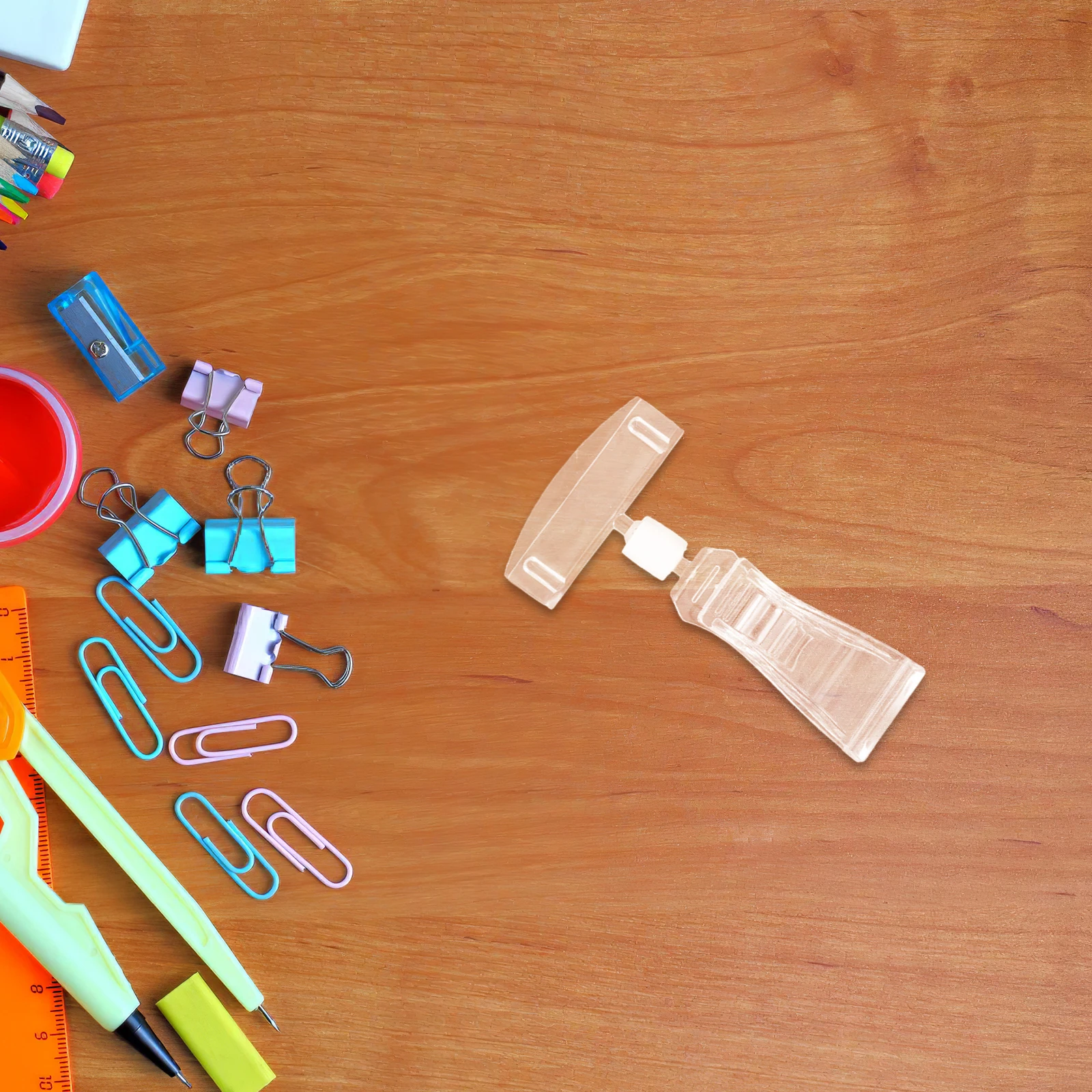 

20Pcs Clear Rotatable Plastic Price Tag Clips Double Clip Sign Holders for Shop Display Shelves Merchandise Label Holder