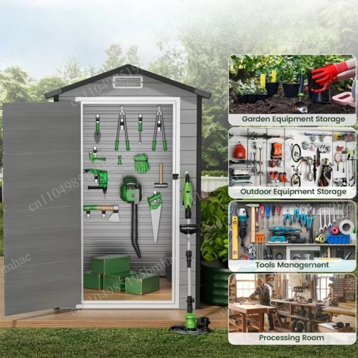 Indoor and outdoor PP storage shed, easy DIY installation, waterproof shed