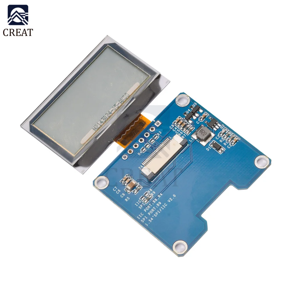 1.51/1.54 Inch 24PIN Transparent OLED Screen SSD1309 SPI/IIC/Parallel 128x64 128x56 Display Blue 3.3V