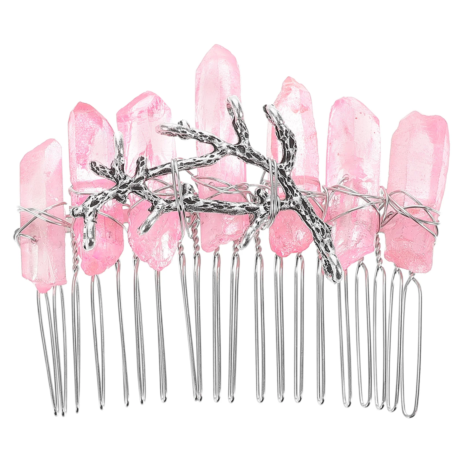 

Natural Crystal Hair Comb 20 Teeth Silver Wire DIY Bridal Wedding Accessories Rhinestone Hair Pins Crystal Comb