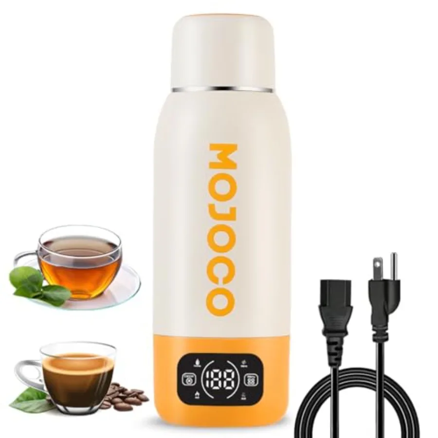 

Portable Travel Kettle - 20oz Double Wall Vacuum Insulated Stainless Steel Kettle for Coffee Tea - Leak Proof Portable Small Wa