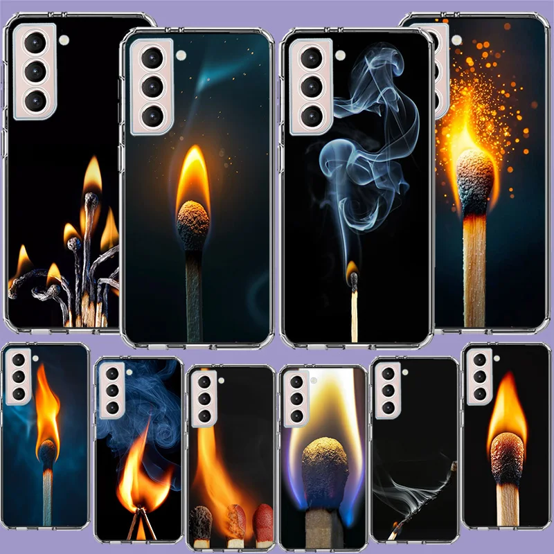 Burning Match Phone Case For Samsung Galaxy S25 Edge S24 S23 FE S21 S20 S10 Plus S22 S26 Ultra Cover Clear Cases TPU Capa Shell