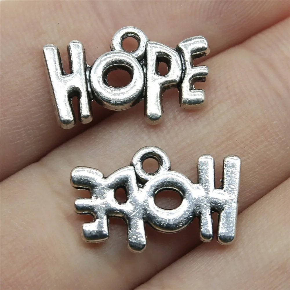 

Wholesale 150pcs/bag 19x12mm Hope Charms Wholesale Antique Silver Color Charms Wholesale Jewelry Findings For Jewelry Making