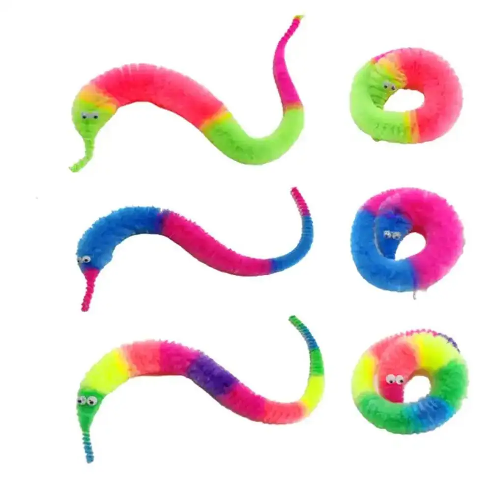 1pc Novelty Funny Props Twisty Magic Worm Trick Toys For Kids Caterpillars On A Invisible String Children Party Games Favor Gift