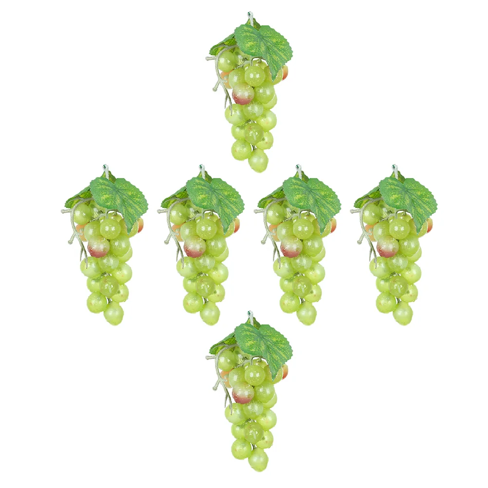 6 Pcs Artificial Grapes Simulation Fruit Model Fruits Home Decor Child Fruitful