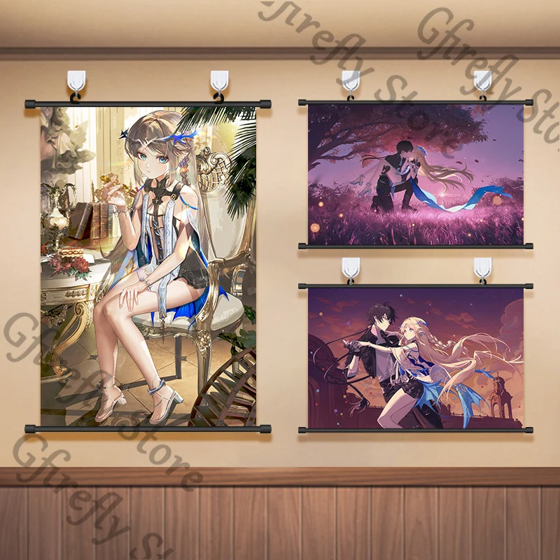 

Wuthering Waves Cartethyia Cosplay Decor Cloth Anime Scroll Painting Poster Ornament Bedroom Mural Decorative Picture Gift