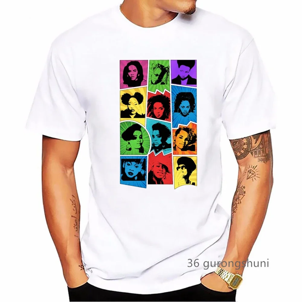 Fugees Lauryn Hill Graphic Print Tshirt Men'S Clothing Summer Short Sleeve T Shirt Homme Harajuku Shirt Hip Hop T-Shirt