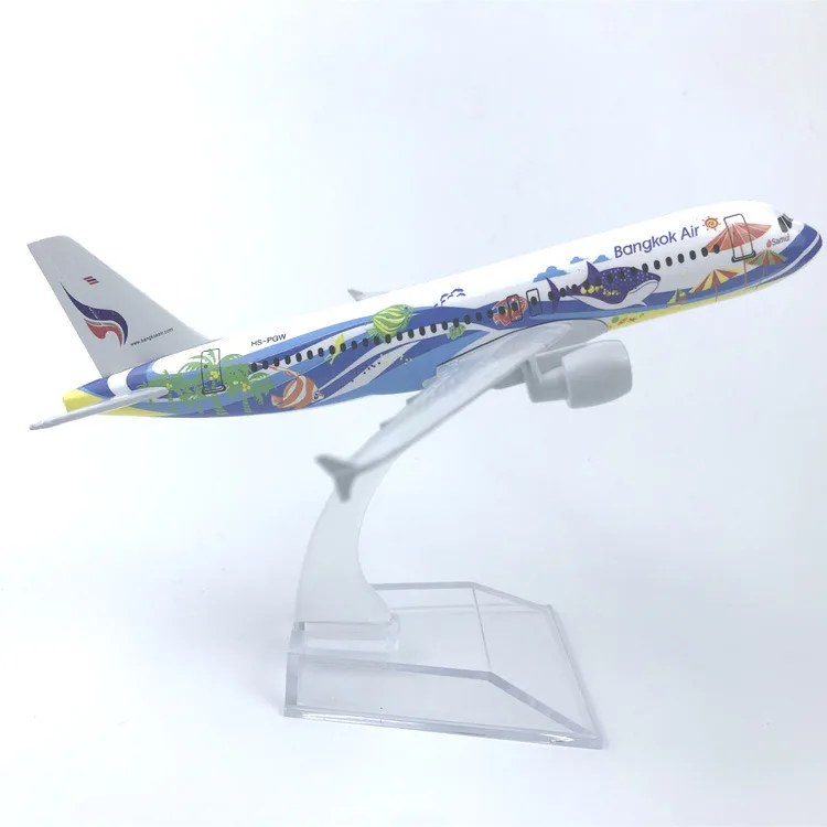 16CM Alloy Aircraft Model Thailand Bangkok Airlines Airbus 320 Home Decoration Car Decoration