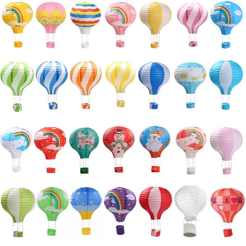Neue 1 stücke 30cm regenbogen laterne heißluft ballon papier laterne kinder geburtstags feier hochzeit weihnachts dekor 33 farben laterne