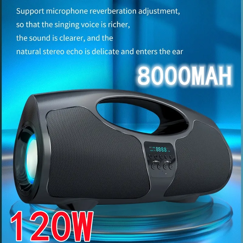 

Hight Quality Karaoke Wireless Bluetooth Speaker 120W with Mic Subwoofer Outdoor Karaoke Sound Column Portable Party Box KTV