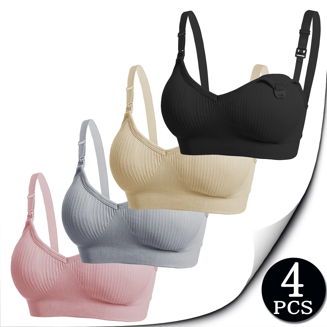 

4-pieces of breastfeeding underwear for pregnant women breastfeeding bra open bra multicolor bra