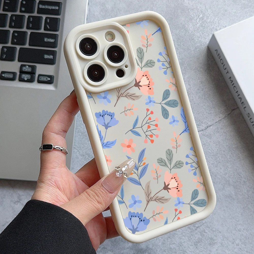 Luxury Flowers Phone Case for Oppo A98 A95 A94 A78 A76 A74 A72 A60 A58 A57 A54 A53 A38 A33 A32 A17 A16 A15 Ladder Lens Cover