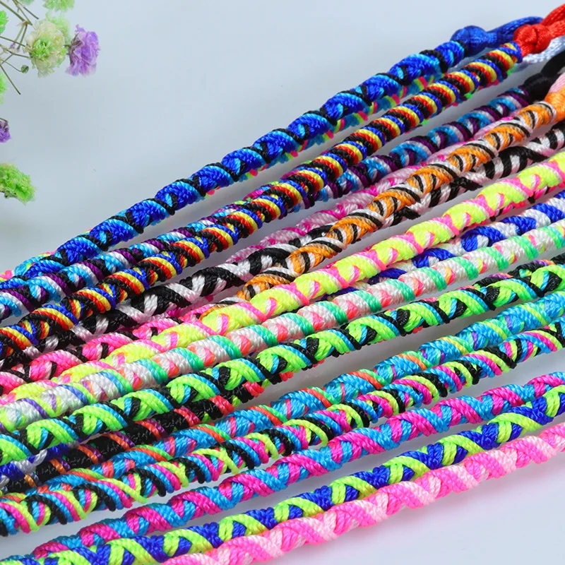 Meetvii Fashion Multicolor Ethnic Cuff Bracelets Bohimia Braided Rope Friendship Lovers Jewelry Wristband For Men Women